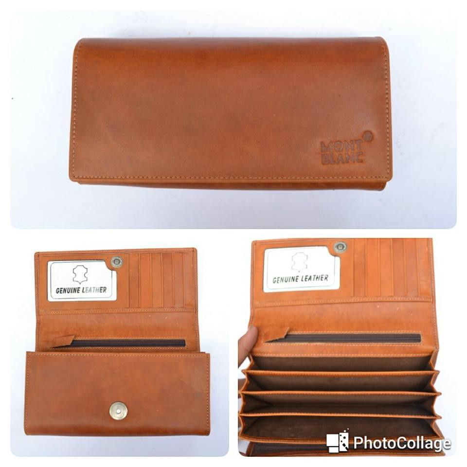 DOMPET WANITA KULIT ASLI BRANDED MONTBLANC COKLAT TAN