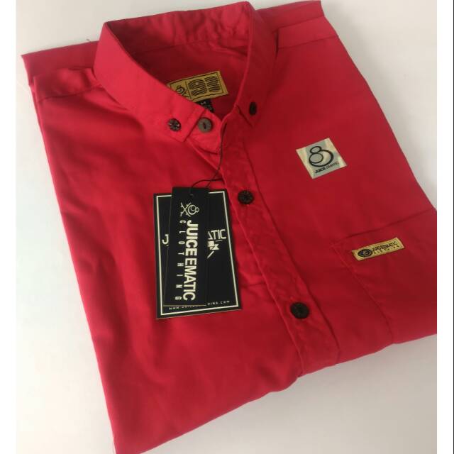 hem pria MERAH cabe KEMEJA POLOS LENGAN PENDEK kemeja kasual polos PRIA PESTA KERJA katun baju kerja