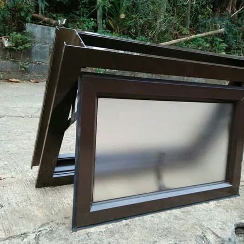 Kusen jendela alumunium kaca 40x60 lengkap tinggal pasang