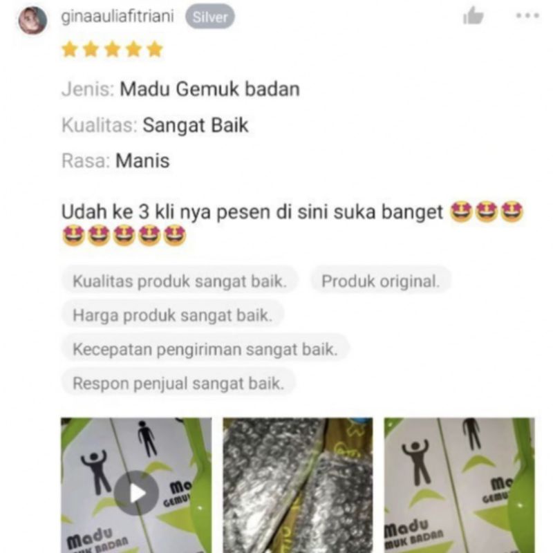 PAKET COBA-COBA (2BTL MADU GEMUK BADAN) BEST SELLER