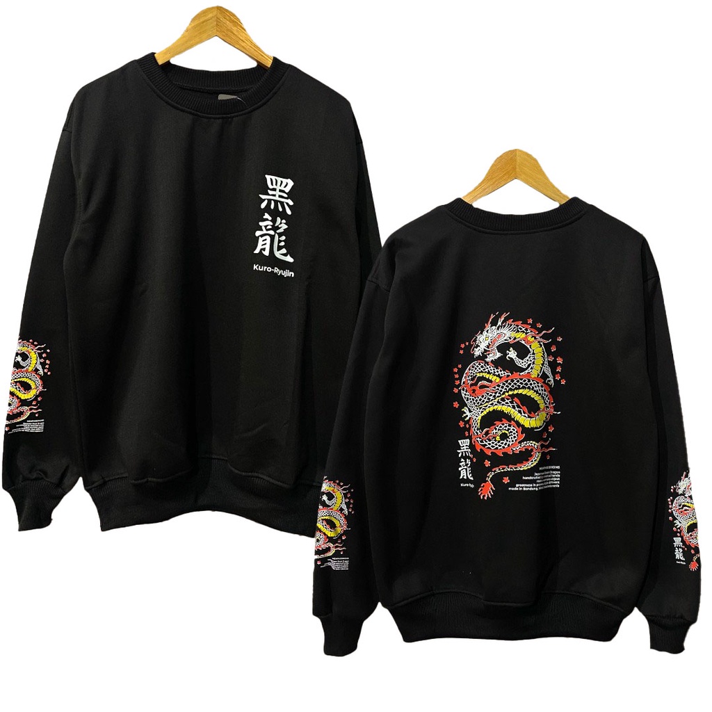JDI  {{ Jaket MEMPHIS KURO-RYUJIN CREWNECK }} red dragon  Jaket Sweater Hoodie Bayar di Tempat