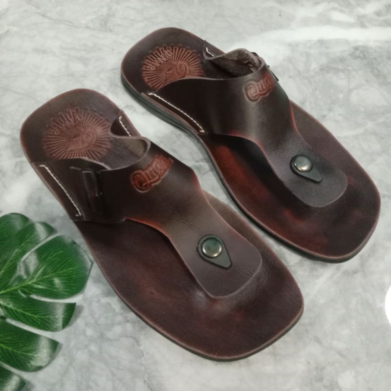 Sandal japit carvil pria kulit asli