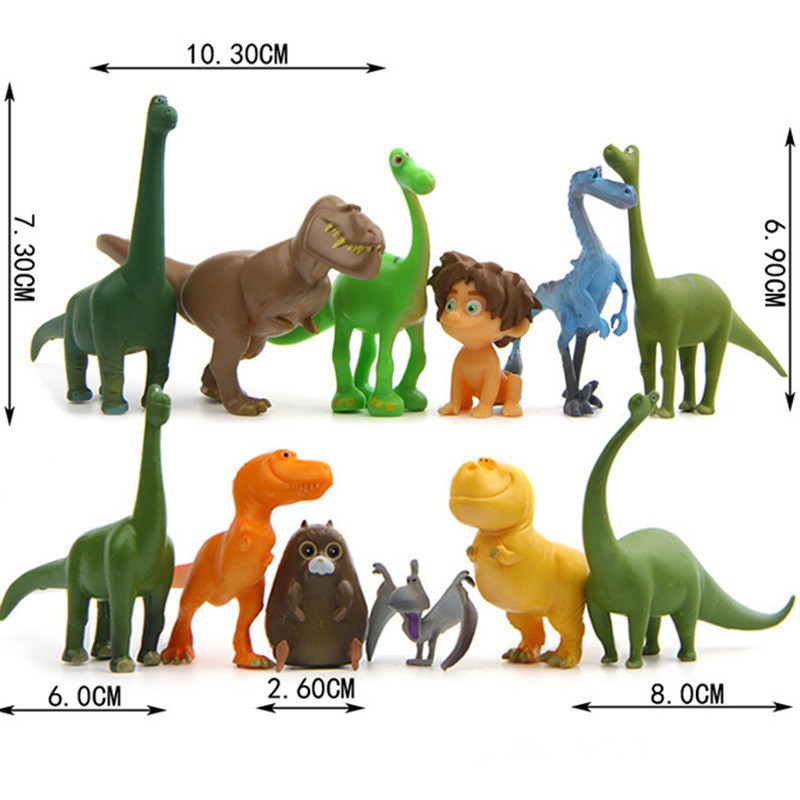 12pcs / set Mainan Boneka Action Figure Dinosaurus Bahan PVC Untuk Dekorasi Kue