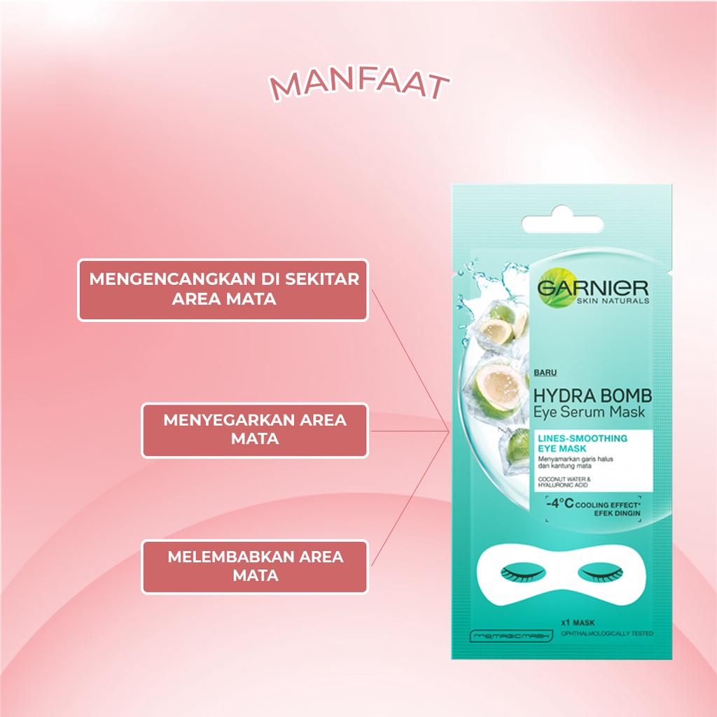 Skinhouseid Garnier Eye Mask Hydra Bomb Serum Masker Perawatan Kecantikan Mata Kualitas Premium