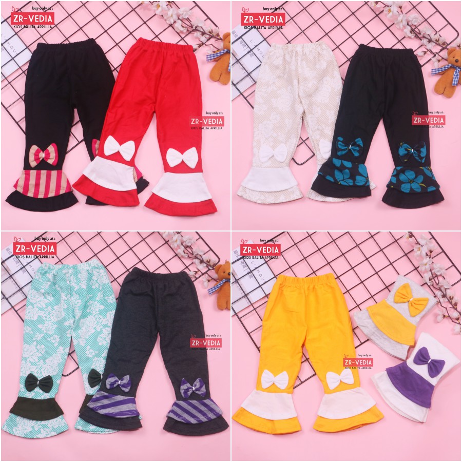 Nastusha Pants uk 1-4 Tahun / Celana Trumpet Polos Bawahan Anak Perempuan  Murah Legging Cutbray