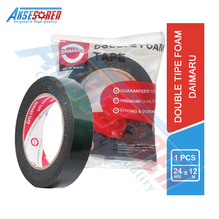 

DOUBLE TAPE FOAM DAIMARU [24 MM/1 PCS] / LAKBAN ISOLASI SELOTIP DOBEL TIP HITAM