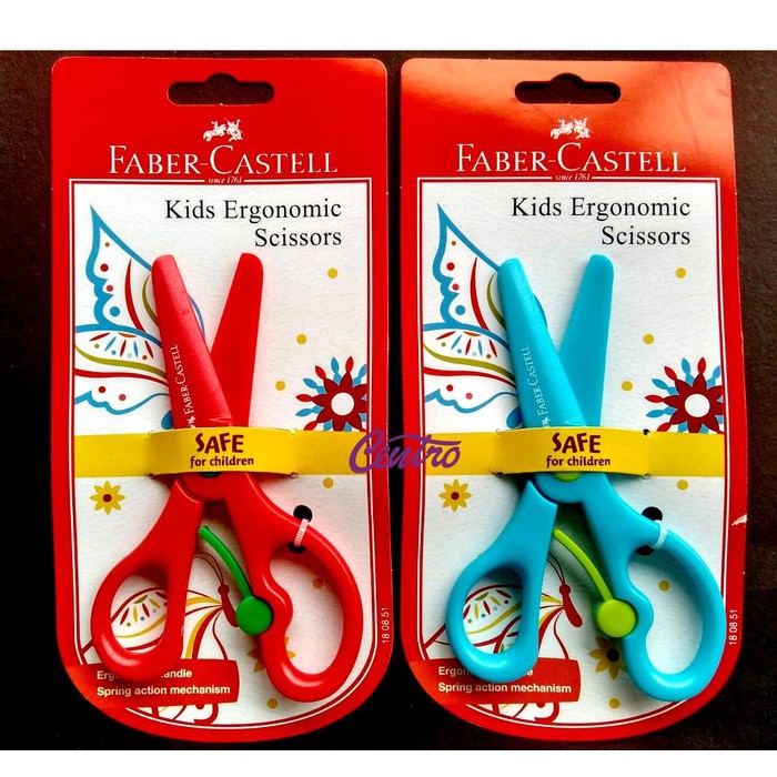 

TERBARU - FABER CASTELL KIDS ERGONOMIC SCISSORS / GUNTING ANAK / GUNTING PLASTIK PEMOTONG KERTAS SE