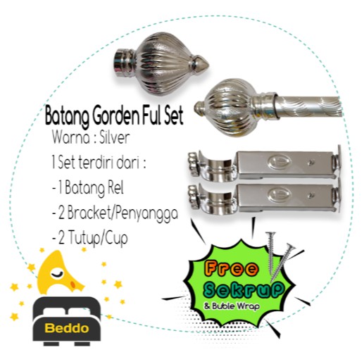 Batang Gorden|Besi Gorden|Tongkat Gorden|Stick Gorden|Ring Gorden|Rollet Ukuran 150cm