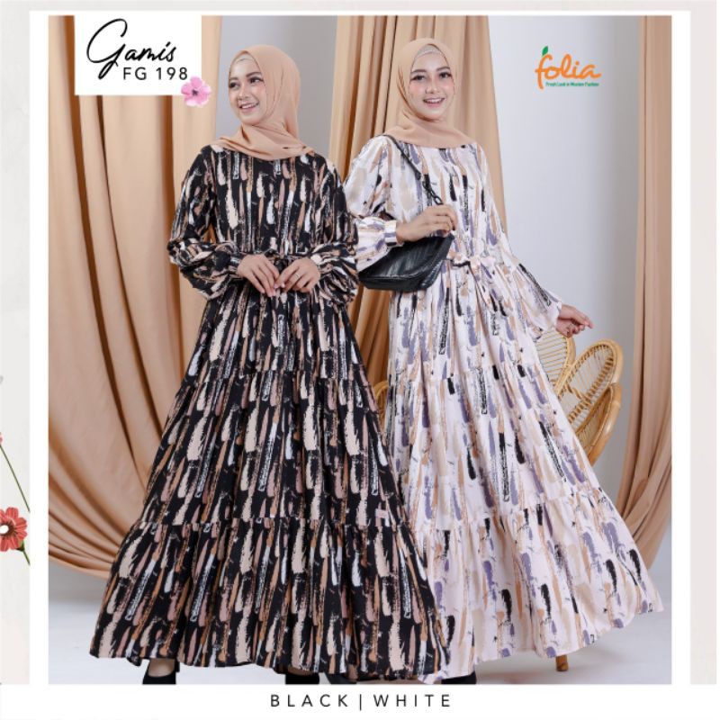 Gamis Folia FG 198 Rayon HQ/Gamis Rayon Murah/Gamis Folia FG 198 Terbaru