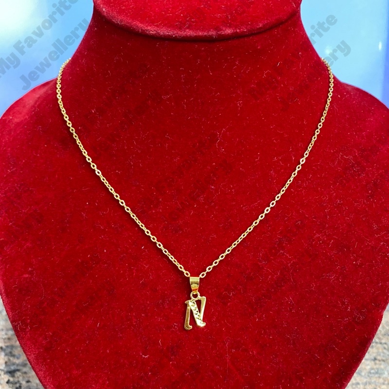 Kalung Set Liontin Huruf Murah Emas Asli Kadar 875