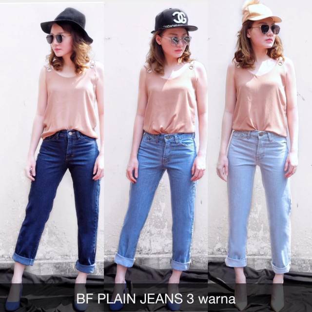 BOYFRIEND PLAIN JEANS CEWEK STANDAR BIGSIZE DAN SUPERBIG SIZE JUMBO YSl