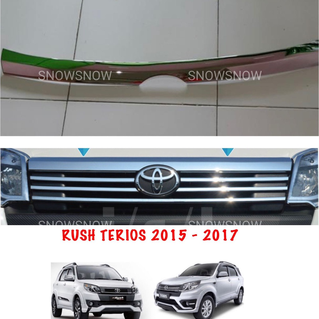 Hood molding New Rush Terios 2015 2017 List Kap Mesin Cover Chrome