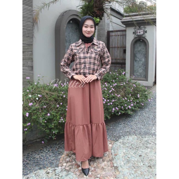 Gamis Outer Zara Itycrep Mix Semiwall Ory By Wellta