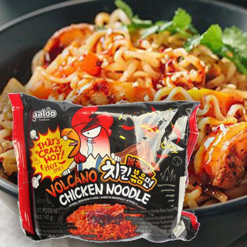 (EXP 30/07/2023)  PALDO Volcano Chicken Noodle 130 g | Mie Instan Korea Super Spicy