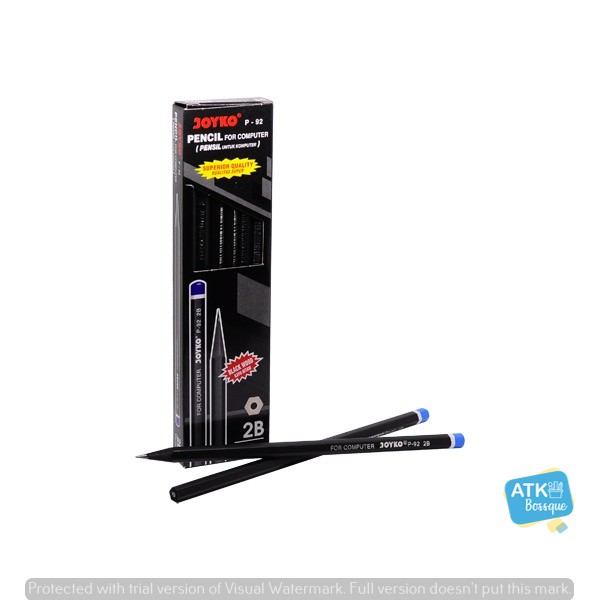 

Pensil / Pencil 2B Joyko P-92 Hitam Hexagonal Grip Lusinan Isi 12pcs