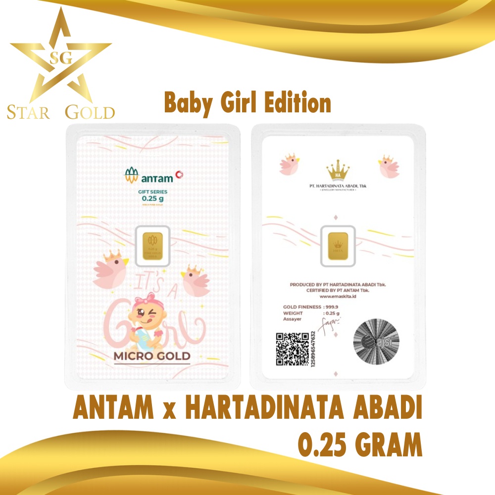 Star Gold Logam Mulia Micro Gold Antam Hartadinata 0,25gr Baby Girl Series 2