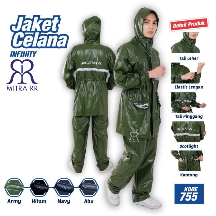 Jas Hujan Plevia Jaket Celana Infinity 755 Jas Hujan Stelan Parka Dewasa Pria Wanita New Style