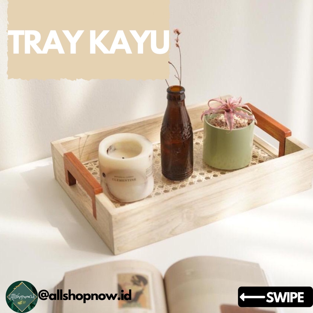 Tray Kayu / Baki Kayu / Baki Bambu Kayu Aesthetic / Nampan Kayu