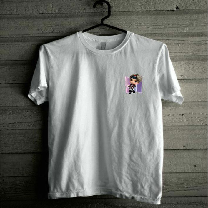 Kaos Kpop BTS Tinytan Kim Taehyung V karakter Logo