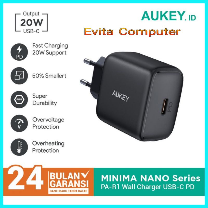 Charger Aukey PA-R1 20W Minima Nano USB-C PD