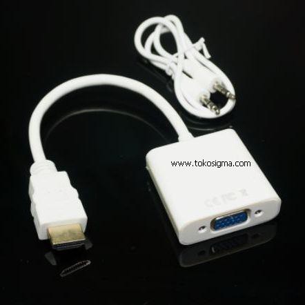 HDMI TO VGA with AUDIO Aktif Converter ADAPTER CABLE plus audio aux cable