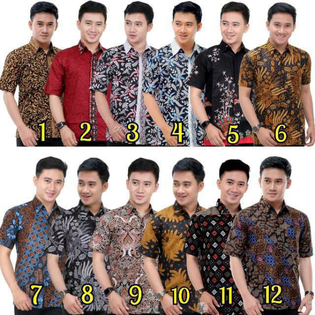 Risna Batik HRB026 Kenongo Hem Kemeja Batik Pria Lengan Pendek Katun Primis Premium Halus M L XL XXL