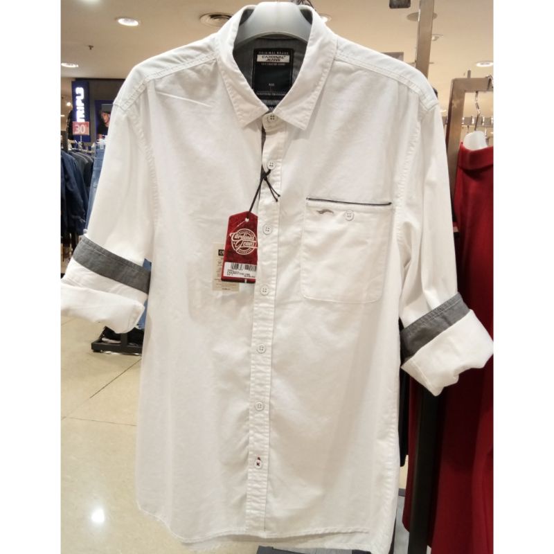 Cardinal jeans original mens CAKAI01759J kemeja katun lengan panjang pria putih