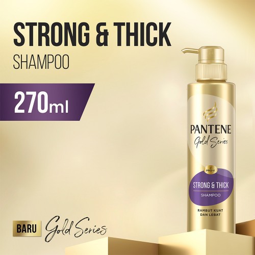 PANTENE SHAMPOO GOLD SERIES SMOOTH &amp; SLEEK |  STRONG THICK.