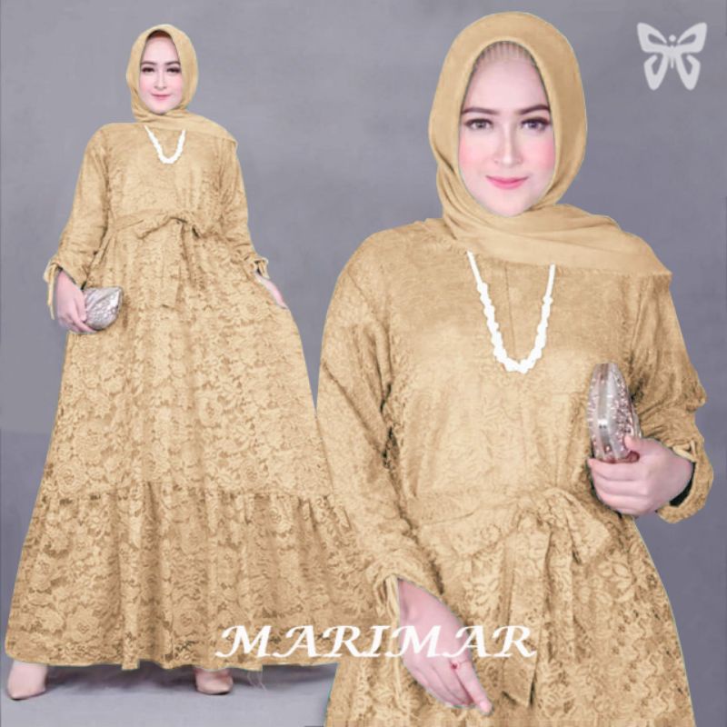 Gamis Brukat Jumbo Putih Hitam Mewah Simple Elegan Terbaru 2021 2022 baju lebaran wanita muslim rema