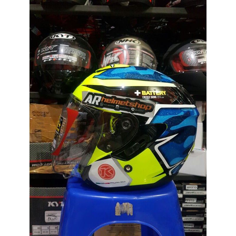 [COD] KYT KYOTO 2 ALEIX ESPARGARO ALEX ESPARGARRO SE BLUE DOUBLE VISOR MURAH BISA PAKET GANTENG
