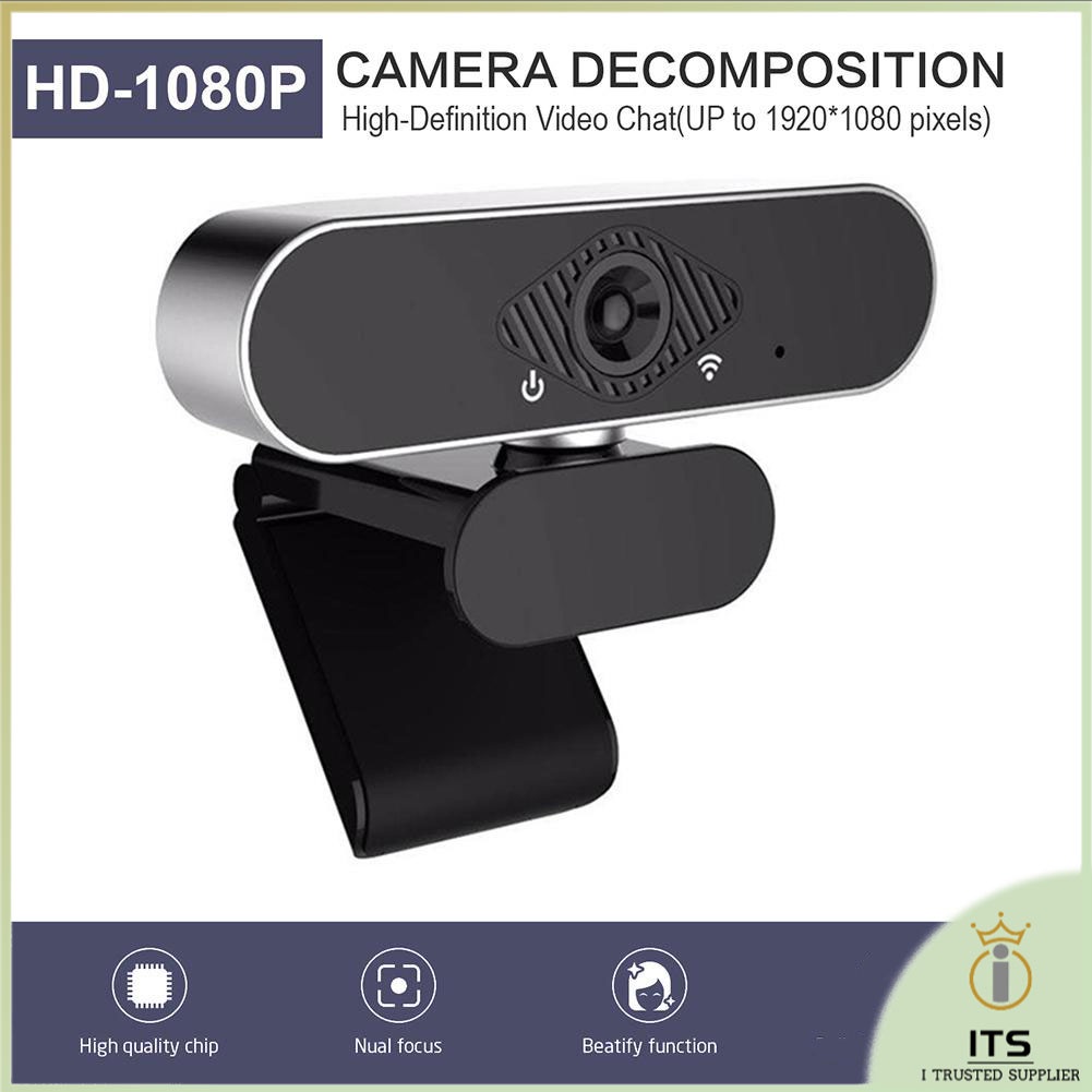 Terbaru Webcam 1080P Full HD  Camera  USB Vlog Webcast Live dengan Mic Support APP Konferensi Langsung Berputar 360 derajat komputer kamera