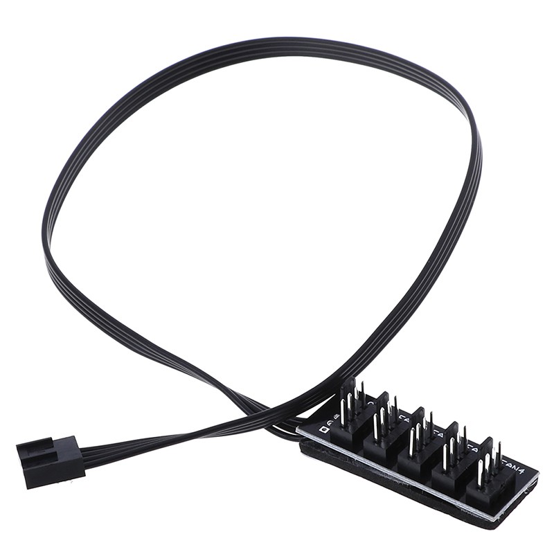 (Ele) Adaptor Splitter Kabel Power Kipas Pendingin Cpu 40cm 1 Ke 5 4-pin Molex Tx4 Pwm Warna Putih