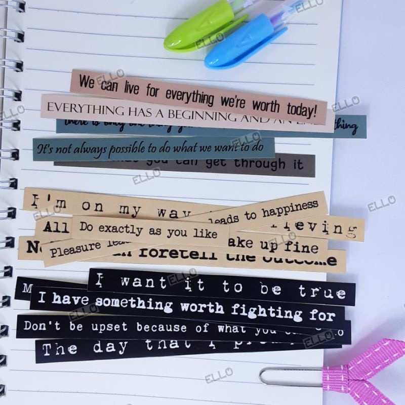 Stiker Quotes Aesthetic - Word Sticker - Stiker Vintage - Stiker Deco Untuk Dekorasi Planner / Buku 