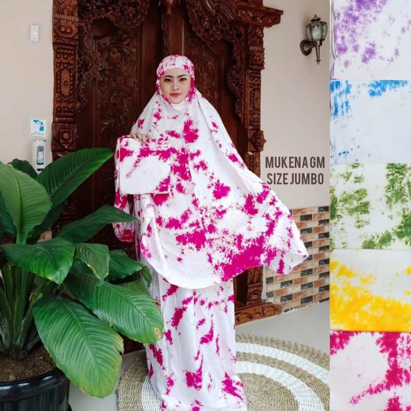 MUKENA RAYON MOTIF TIE DIE UKURAN JUMBO