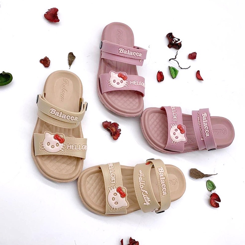 Sandal Selop Anak Perempuan Bahan Karet Model Tali Belakang Karakter Hello Kitty