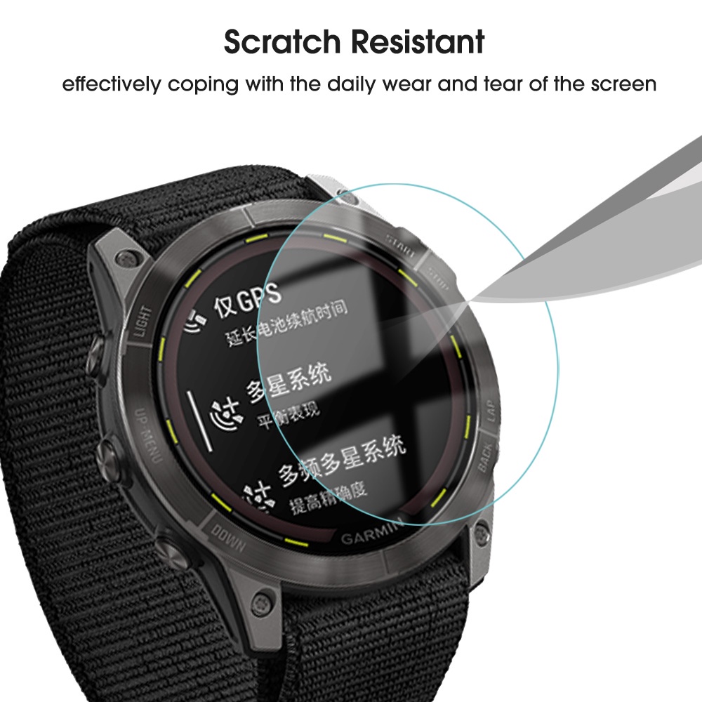 1pc Film Pelindung Layar Tempered Glass HD Transparan Ultra Tipis Anti Gores Untuk Smartwatch Garmin Enduro 2