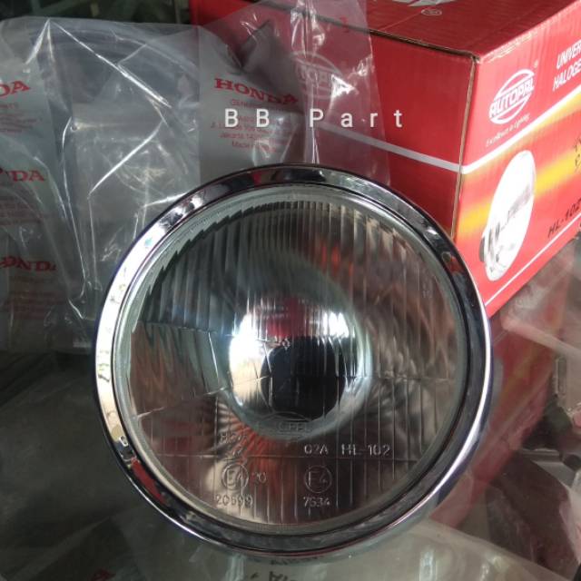 Reflektor headlamp Tiger revo autopal H4 set Lis cincin Lampu depan Original