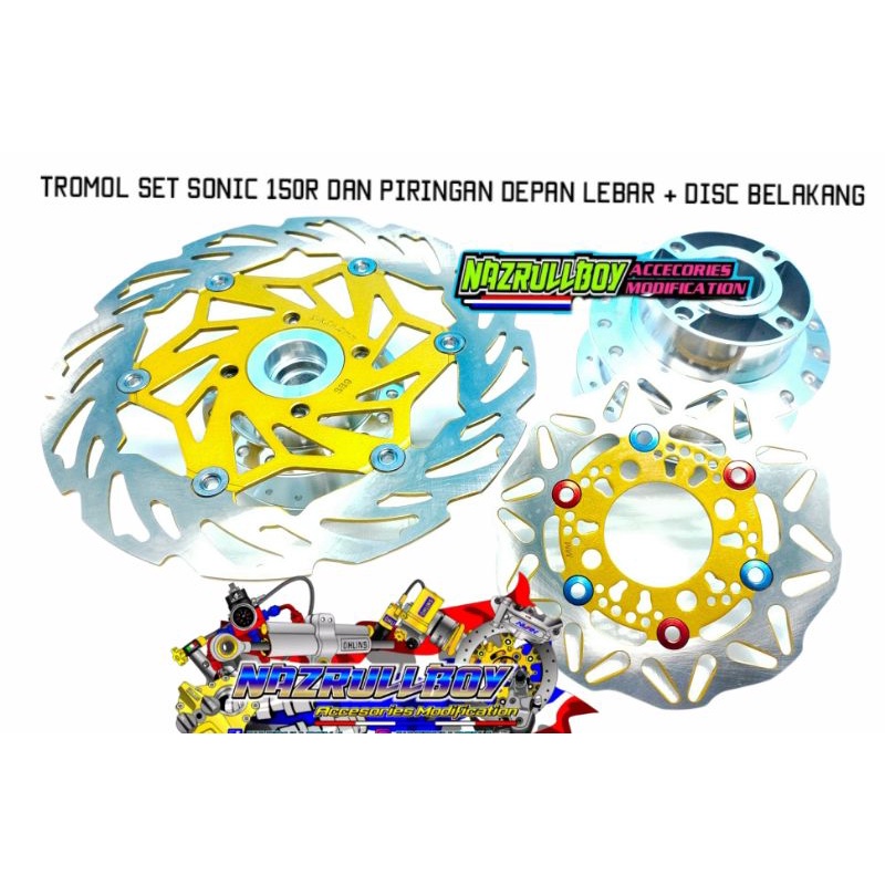 Tromol Sonic 150R Depan belakang Spaket piringan Cakram depan Lebar dan disc belakang tromol velg ja