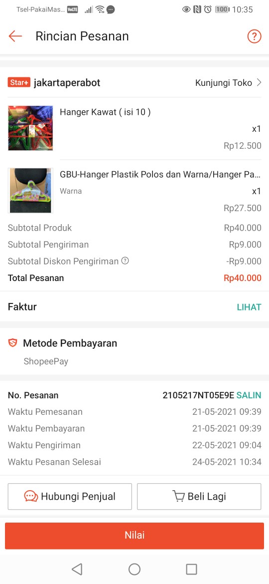 Hanger Kawat ( Isi 10 )