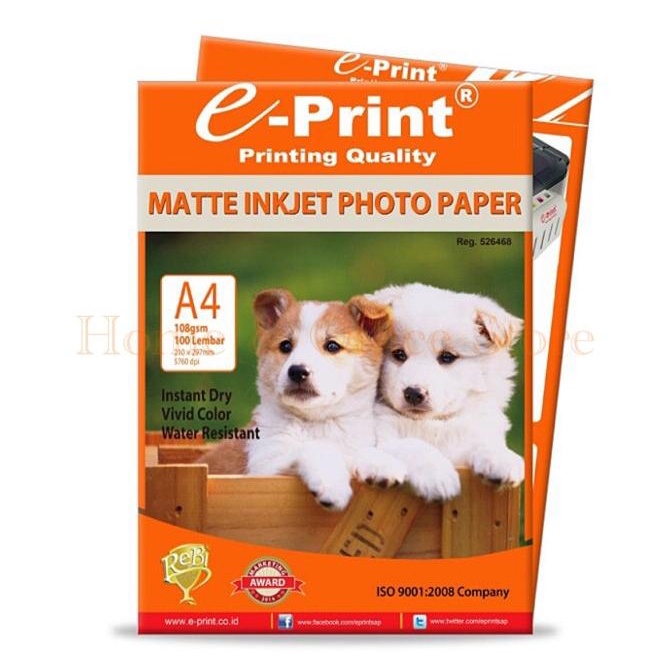

Big Sale E-Print Matte Inkjet Photo Paper A4 / Kertas Foto Inkjet Eprint A4 Big Sale