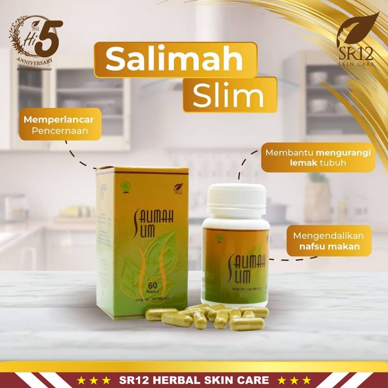 Salimah Slim SR12 Herbal | Obat Herbal Diet | Obat Herbal Pelangsing | Penurun Berat Badan SR12 | Paket Pelakor