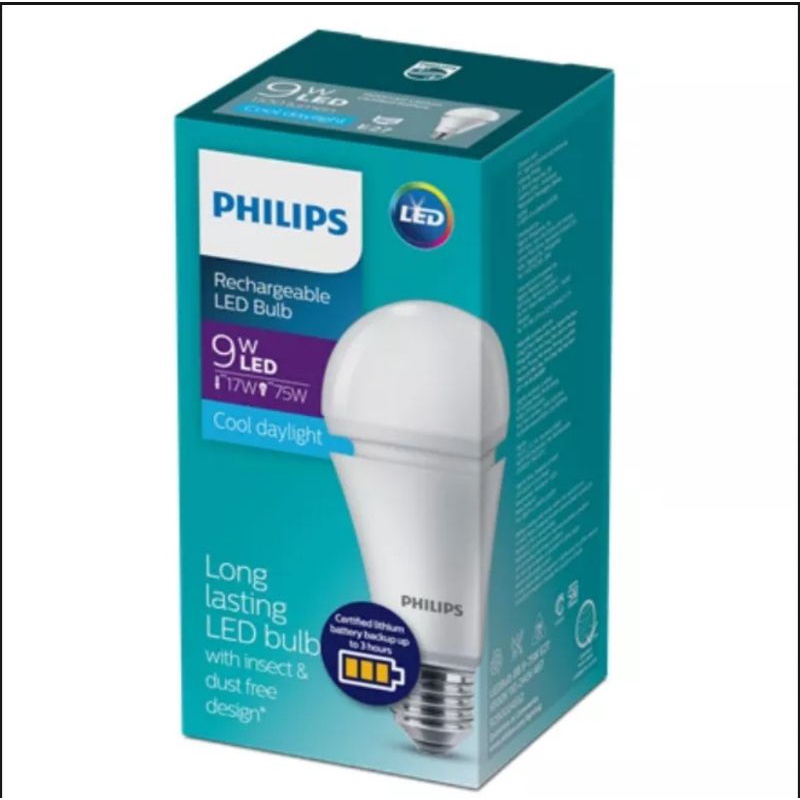 Lampu Led Philips Emergency Rechargeable 9W - Putih