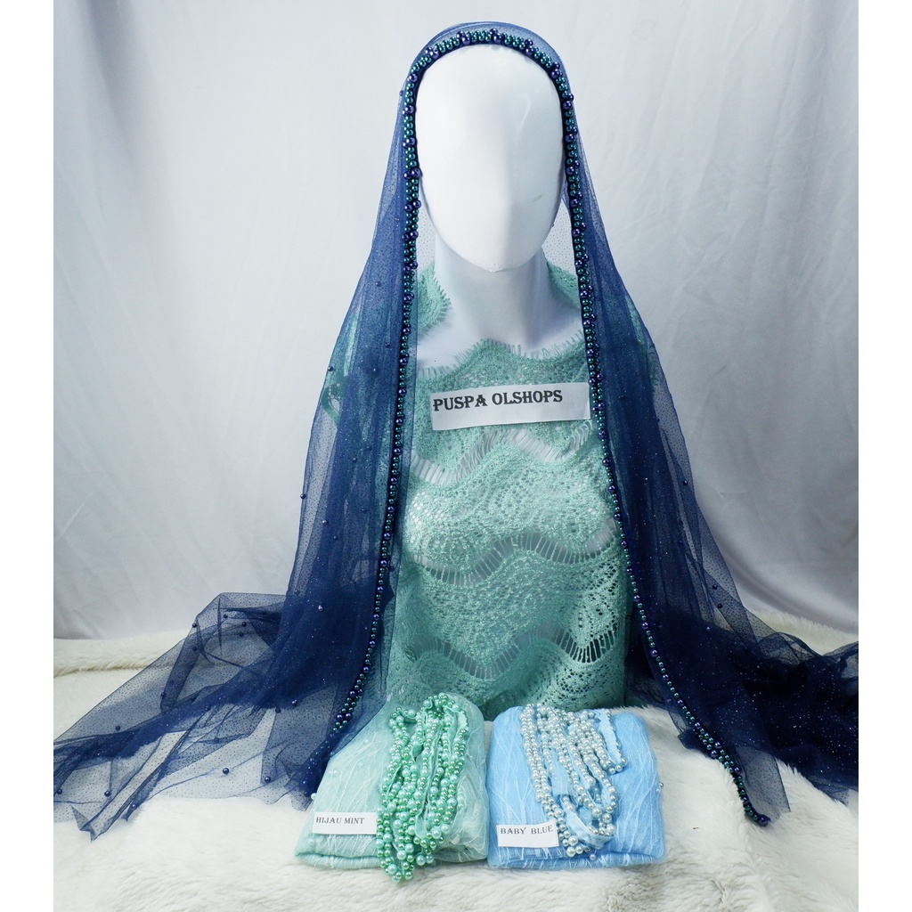 VEIL  MUTIARA SLAYER  PENGANTIN MOTIF ALL VARIAN COLOUR-7