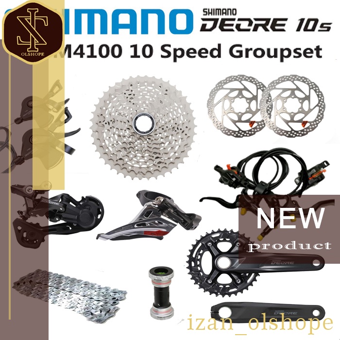 Groupset Grupset SHIMANO DEORE 2 X 10 Speed M4100 FD RD Shifter Deore
