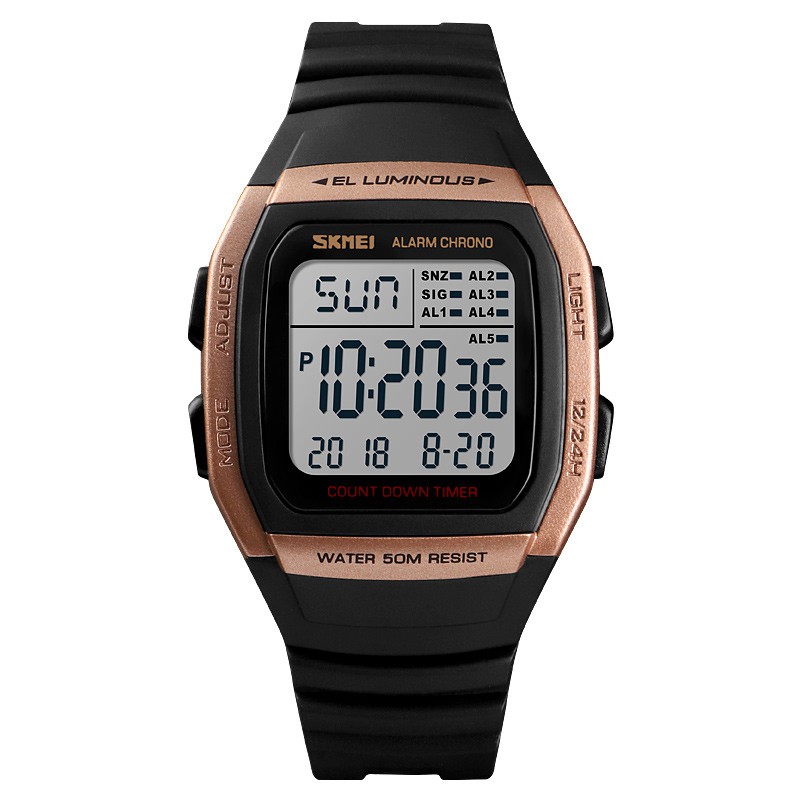 Jam Tangan Pria Digital SKMEI 1278 Rosegold Water