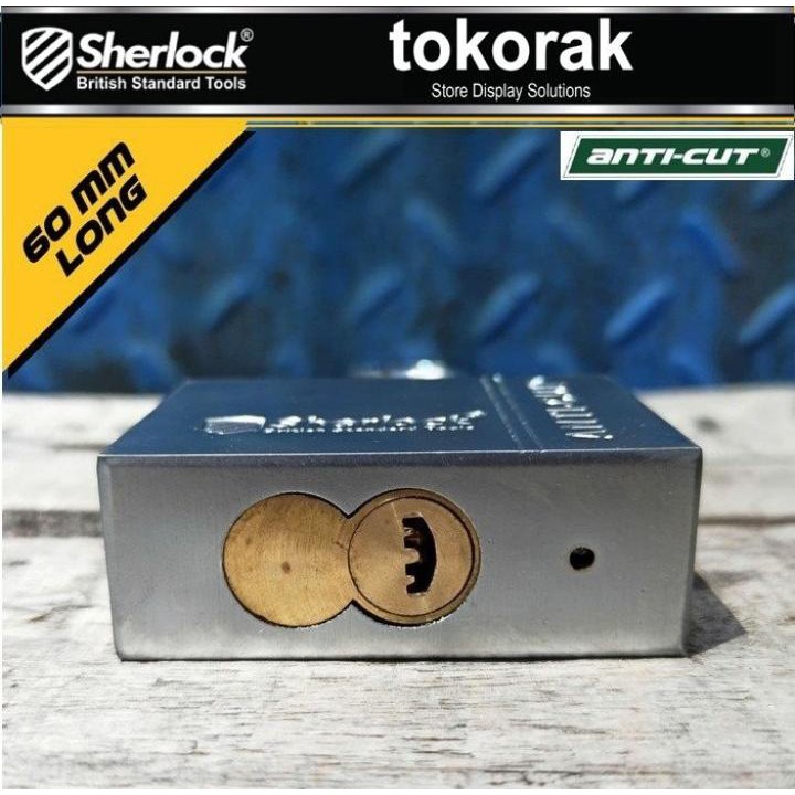 GEMBOK RUMAH ANTI CUT 60MM PANJANG SHERLOCK - GEMBOK PAGAR - COMP KEY