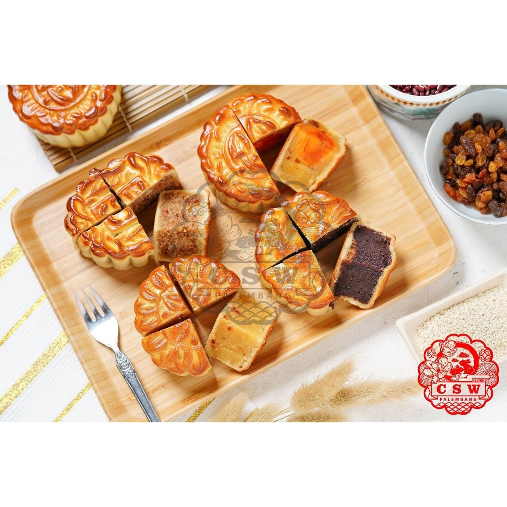 Mooncake CSW Palembang Kombinasi (Tauyung / Tausa / Pandan / Keju / Durian / DLL)