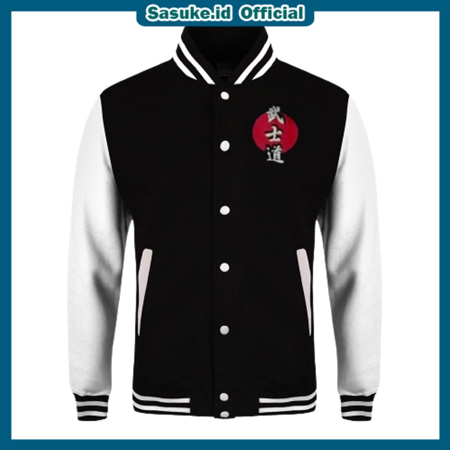 Sasuke.id&gt; Zipper Samurai Bisbol Pria Unisex / Jaket Bisbol Samurai Japanese / Jacket Pria Wanita Bisbol gaul