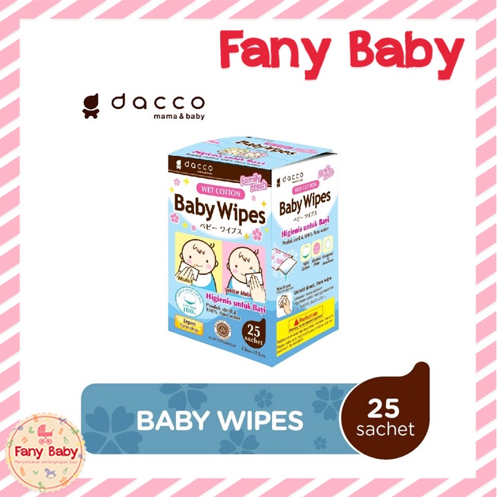 DACCO WET COTTON BABY WIPES 25'S