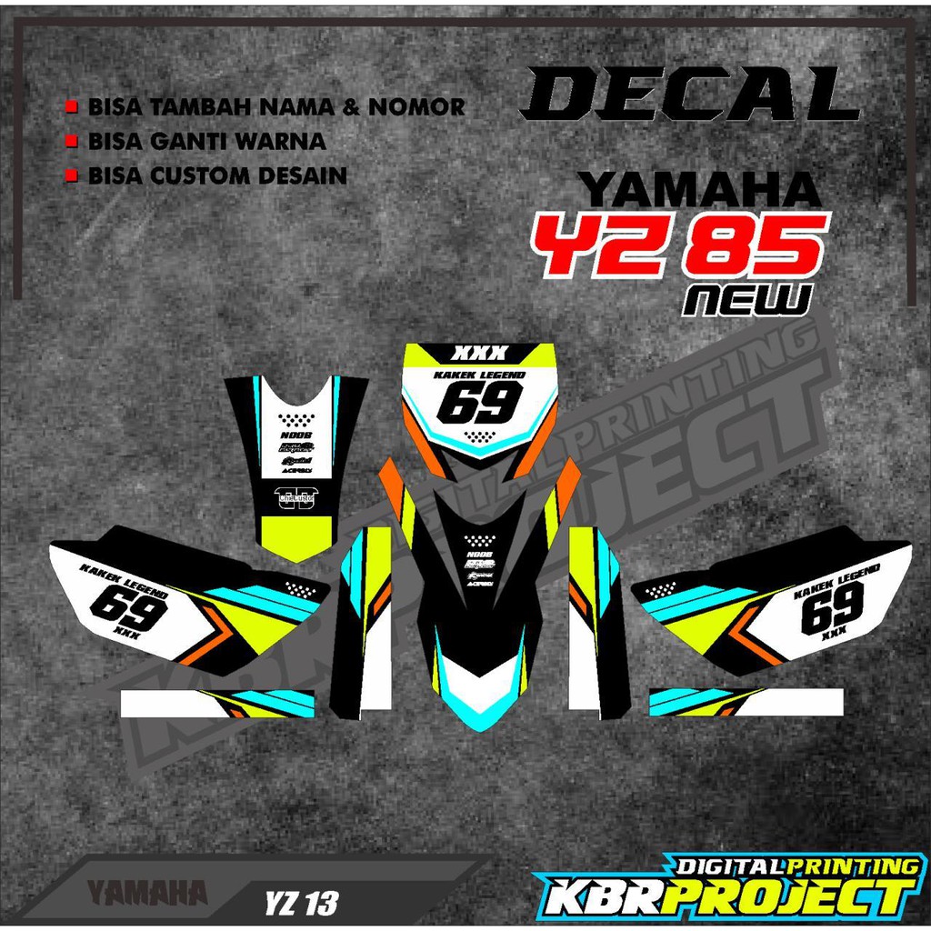 Decal Yz 85 New Kode 13 Stiker Variasi Full Body List Motor Trail Yz 85 New Bebek Bisa Custom Bebas